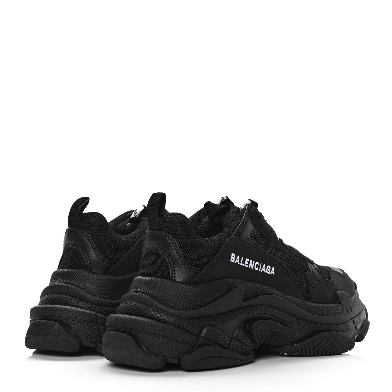 Balenciaga Fabric Mesh Womens Triple S Sneakers 37 Black 4 of 8