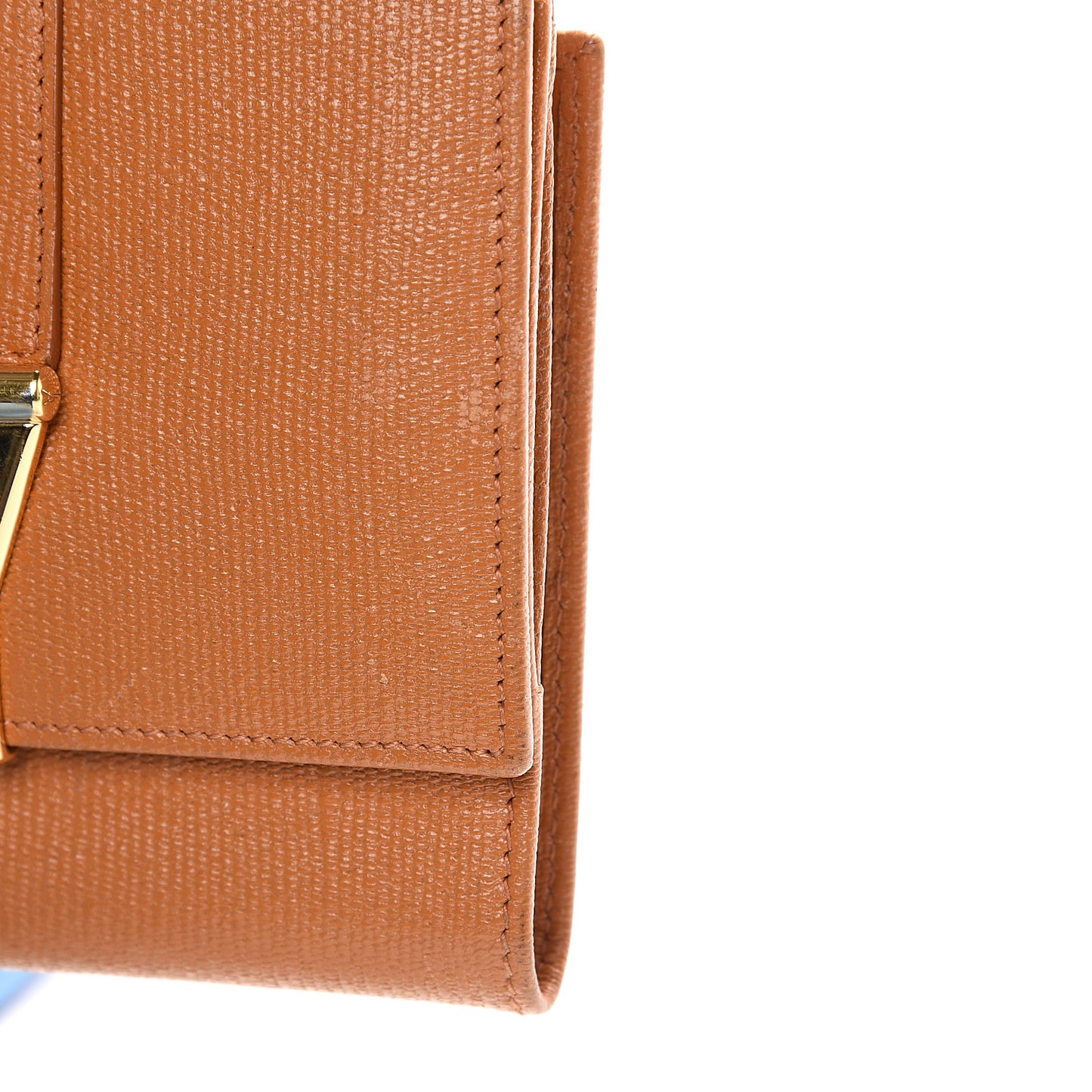 Coated Calfskin Classic Y Compact Wallet Brown