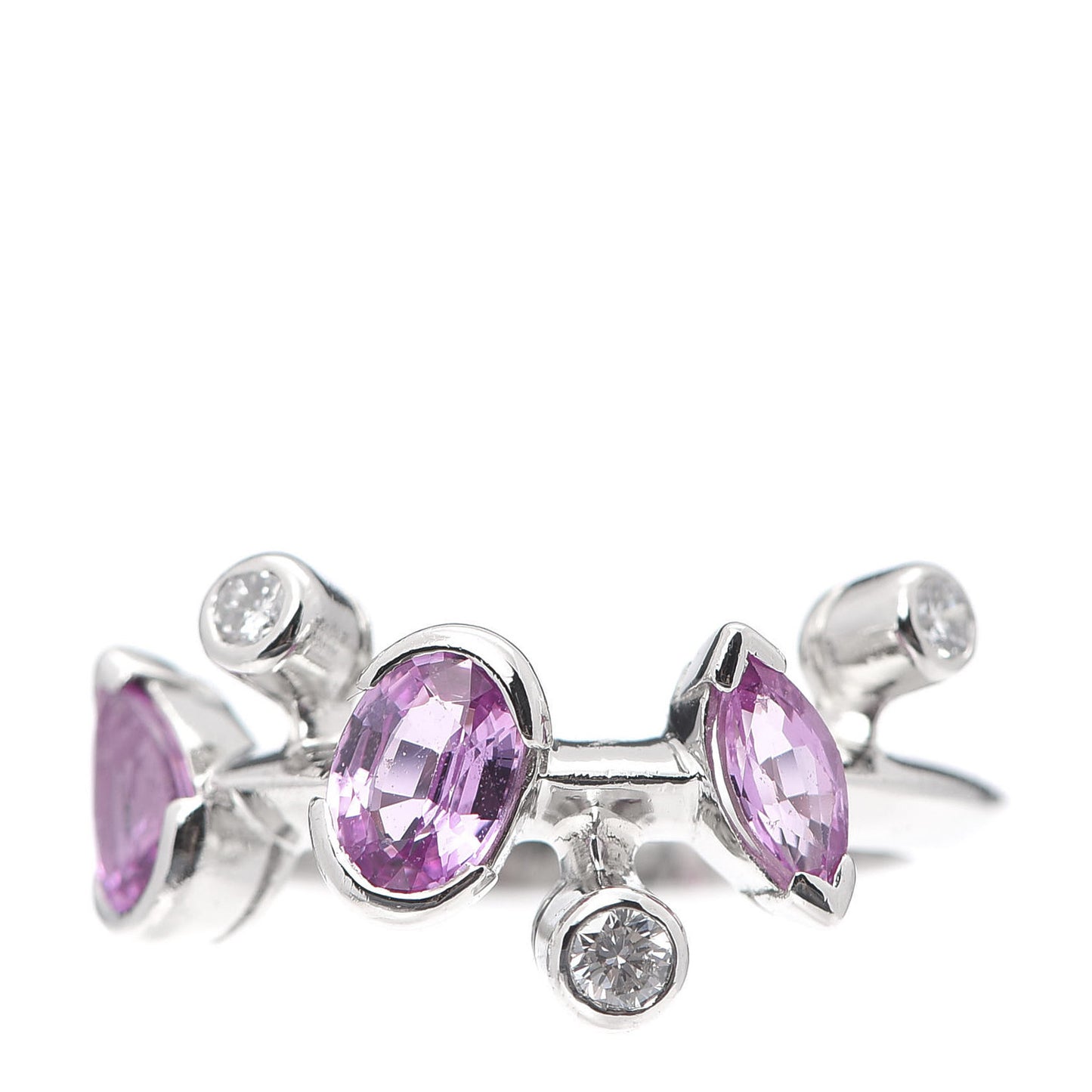 Platinum Diamond Pink Sapphire Meli Melo Ring 50 5.25