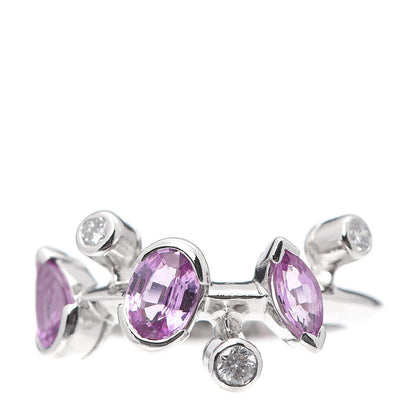 Cartier Platinum Diamond Pink Sapphire Meli Melo Ring 50 5.25 1 of 5