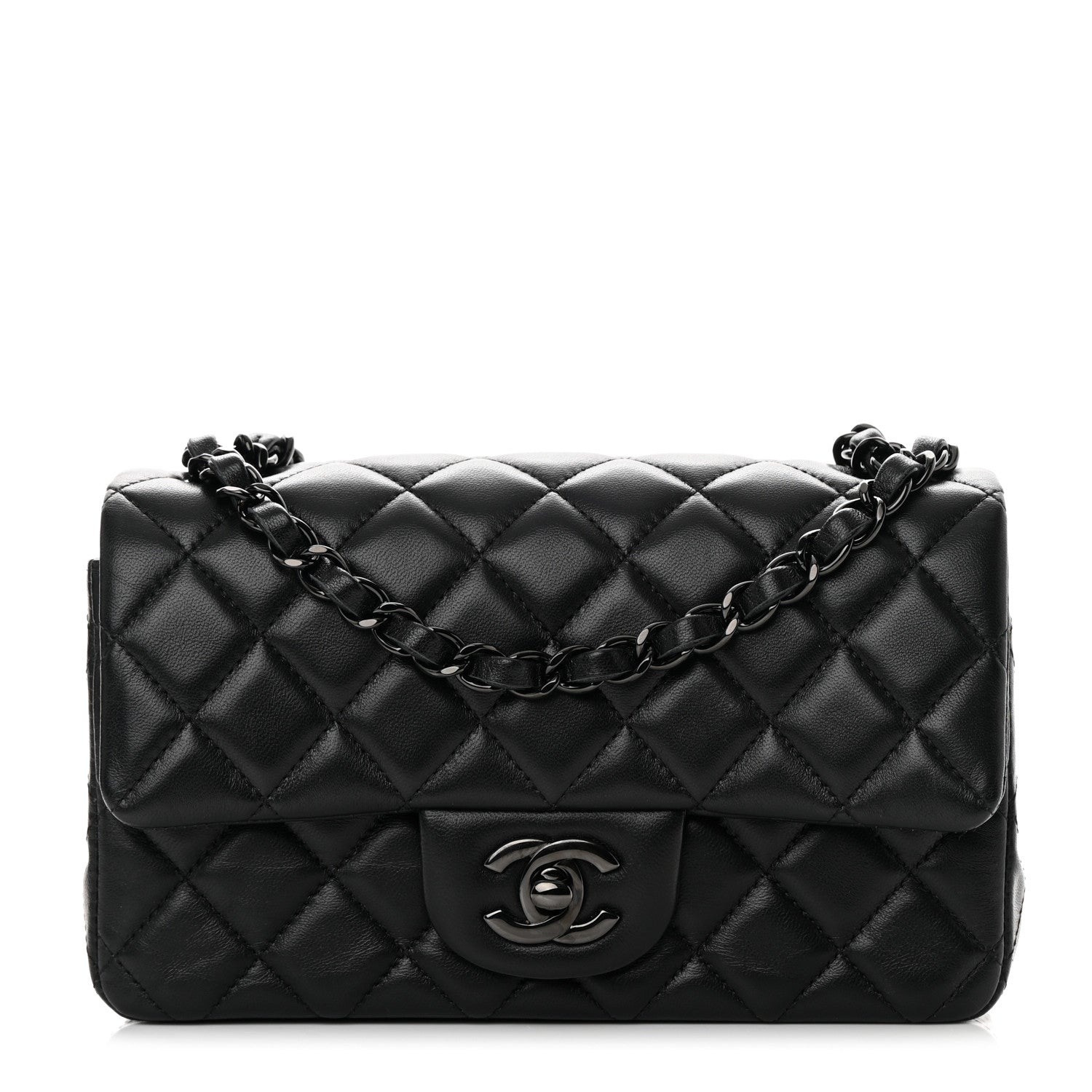 Chanel Lambskin Quilted Mini Rectangular Flap So Black 1 of 11