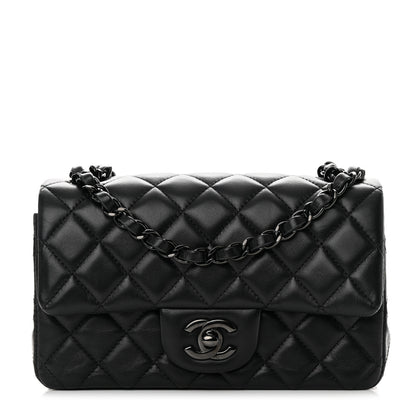 Chanel Lambskin Quilted Mini Rectangular Flap So Black 1 of 11