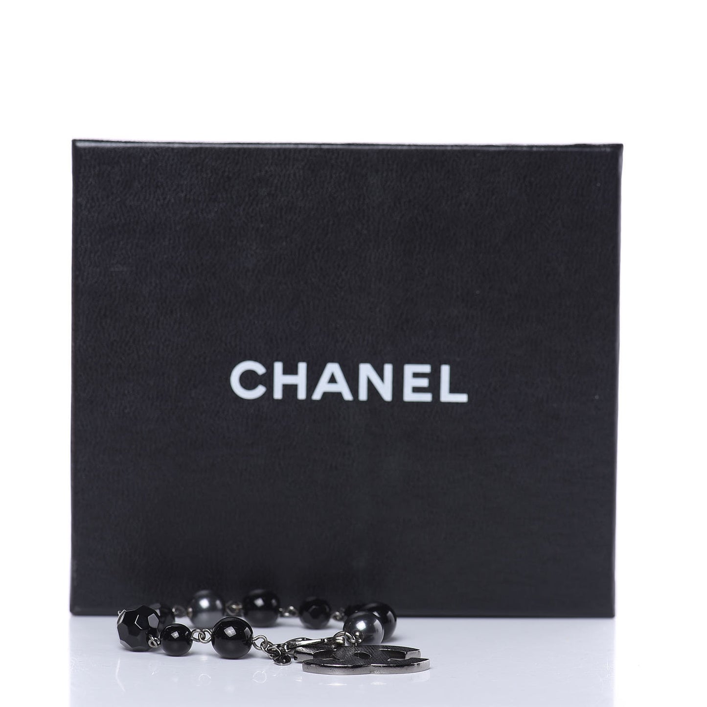 Ruthenium Bead CC Bracelet Black