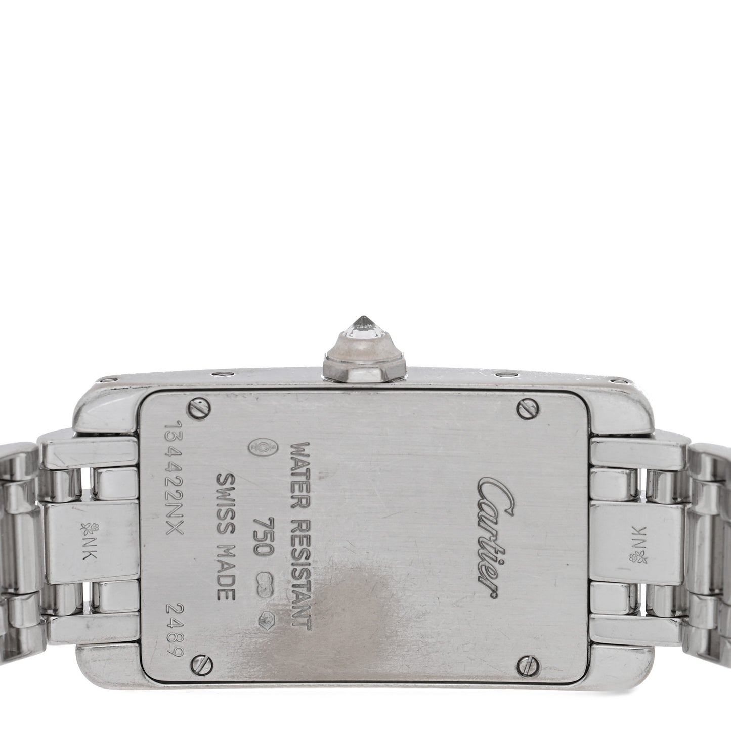 18K White Gold Diamond Bezel 19mm Tank Americaine Quartz Watch