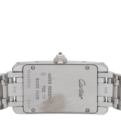 Cartier 18K White Gold Diamond Bezel 19mm Tank Americaine Quartz Watch 4 of 5