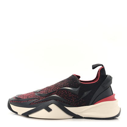 Fendi Polyamide Jacquard Knit Mens Flow Sneakers 9 Black Rubin 1 of 7