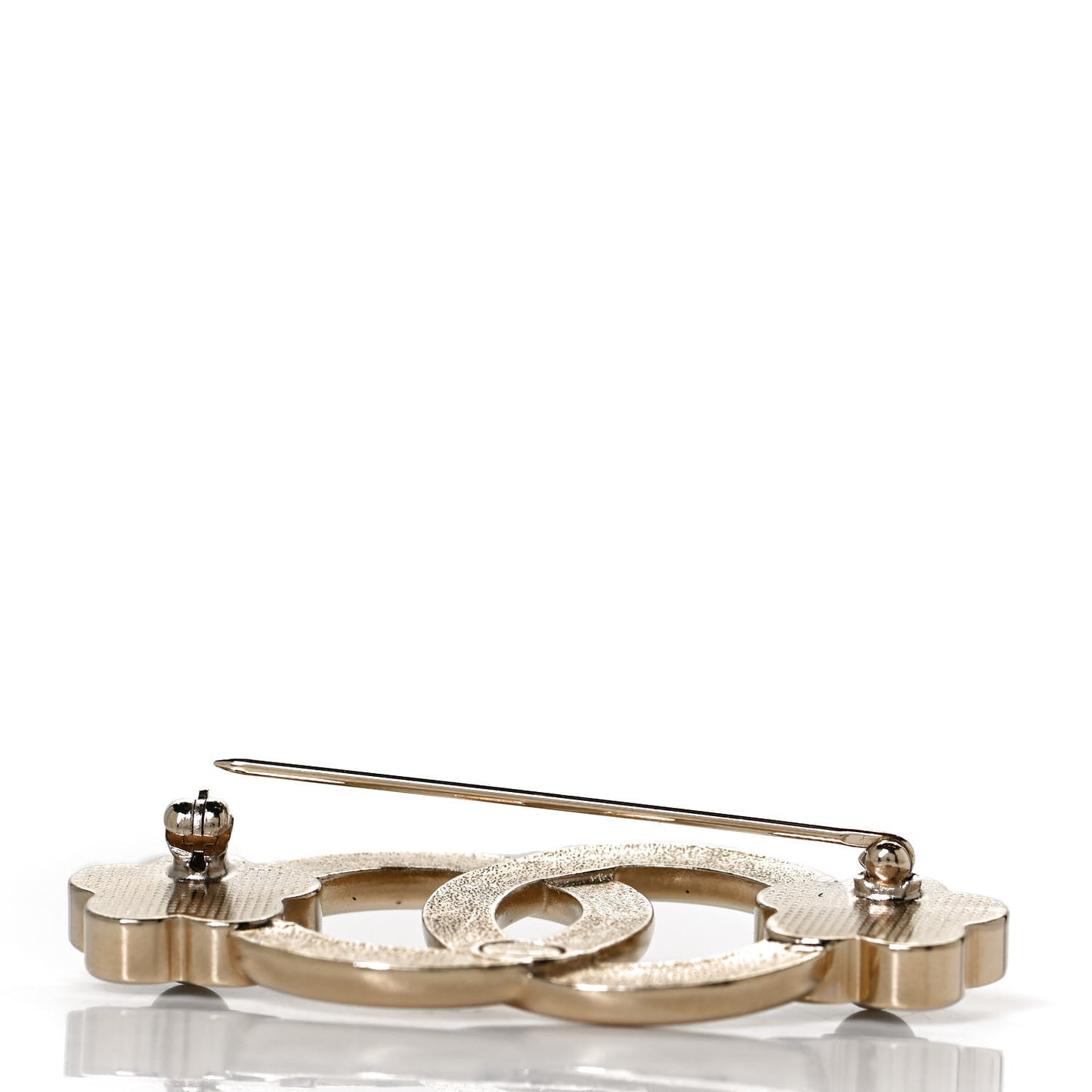 Metal CC Camellia Brooch Light Gold