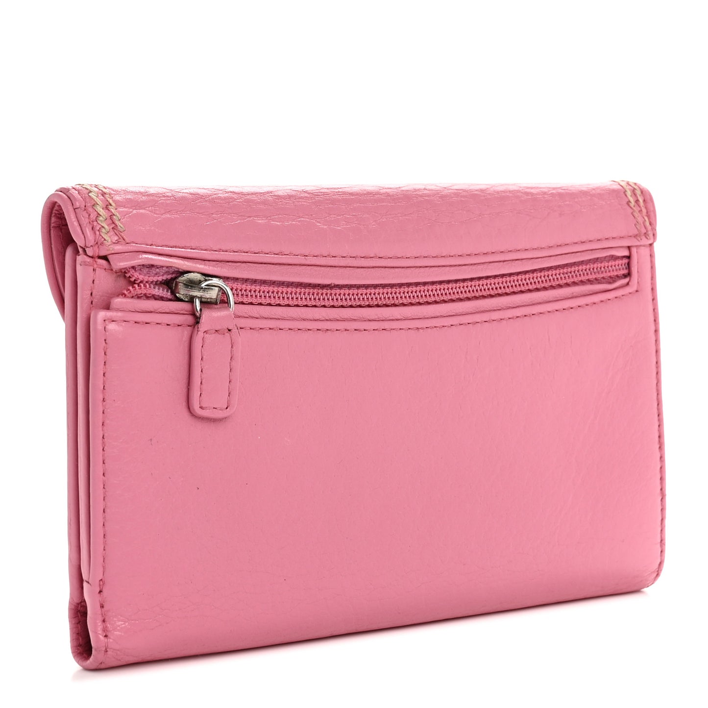 Calfskin Saddle Wallet Pink