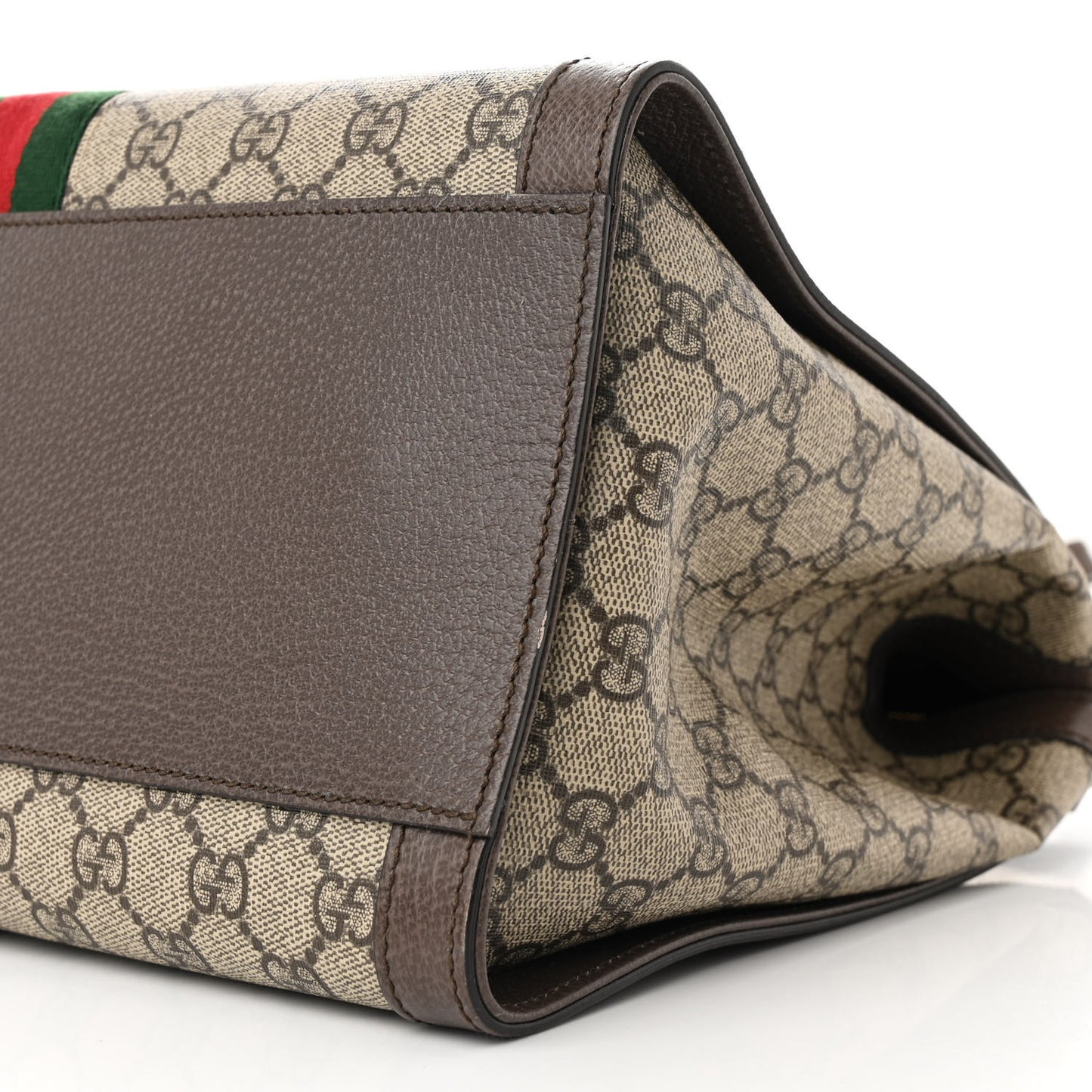GG Supreme Monogram Web Medium Ophidia Tote Bag Brown