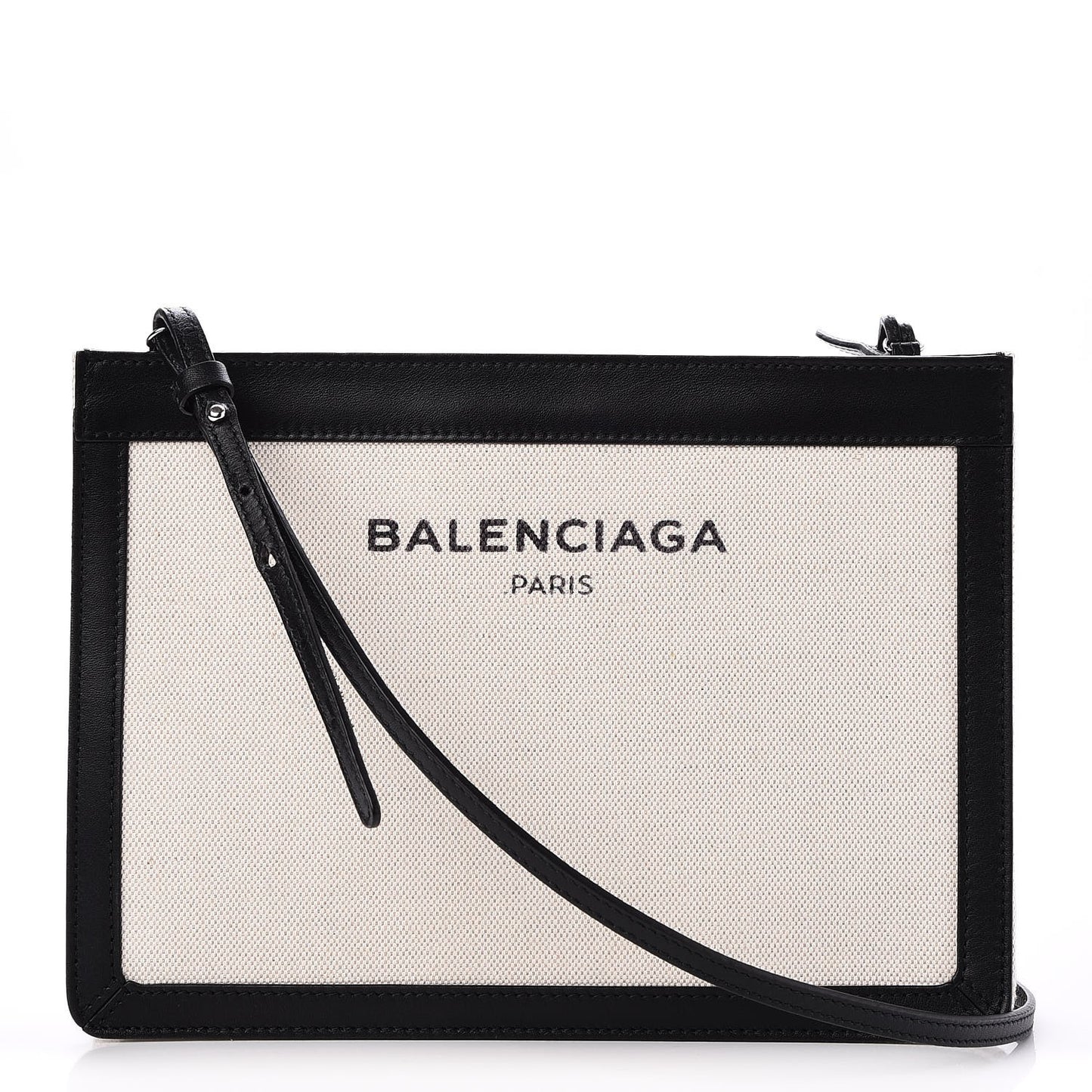 Cotton Canvas Pochette Crossbody Bag Black