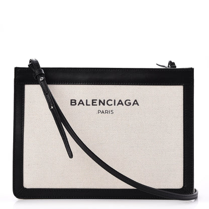 Balenciaga Cotton Canvas Pochette Crossbody Bag Black 1 of 8