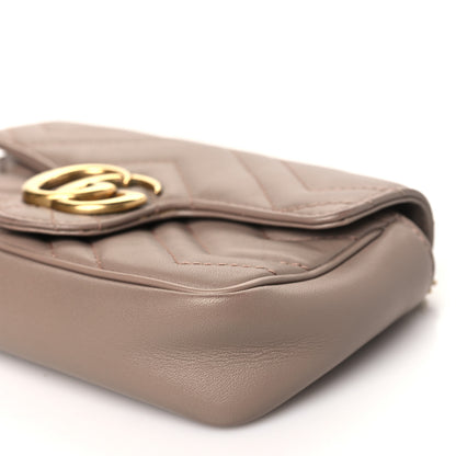 Gucci Calfskin Matelasse Super Mini GG Marmont Shoulder Bag Porcelain Rose 10 of 12