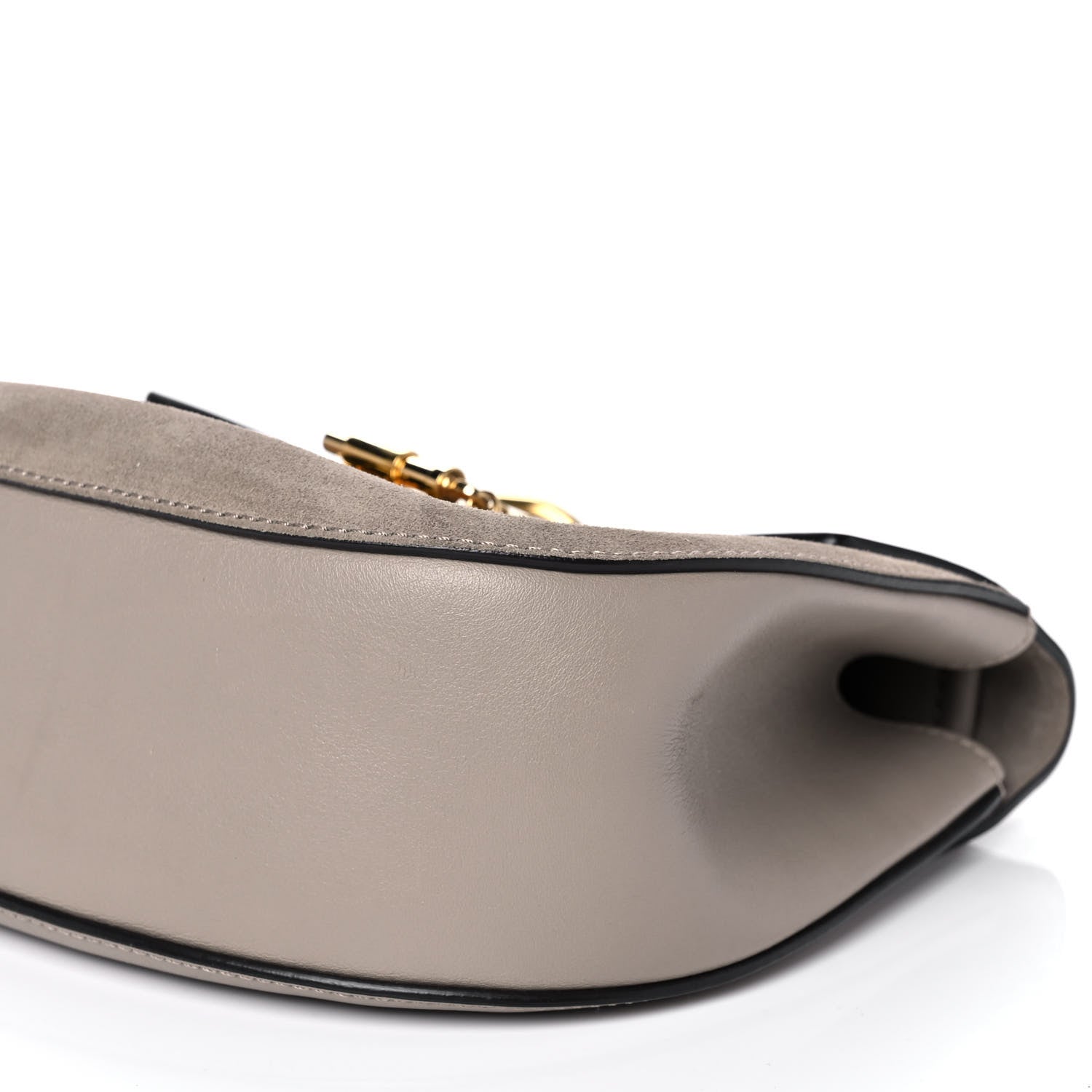 Chloe Suede Smooth Calfskin Drew Shoulder Bag Motty Grey 8 of 10