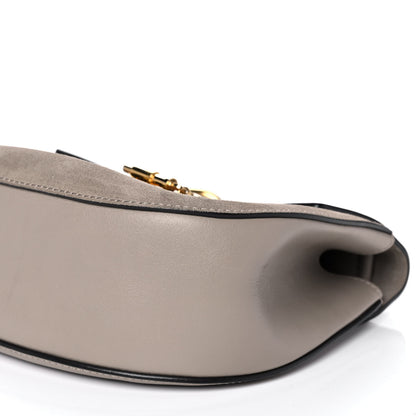 Chloe Suede Smooth Calfskin Drew Shoulder Bag Motty Grey 8 of 10