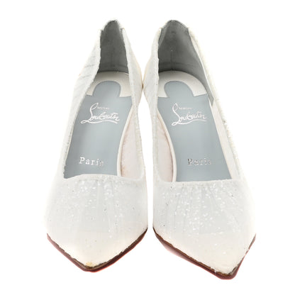 Christian Louboutin Tulle Glitter Satin Kate Draperia 85 Pumps 40.5 White 3 of 7