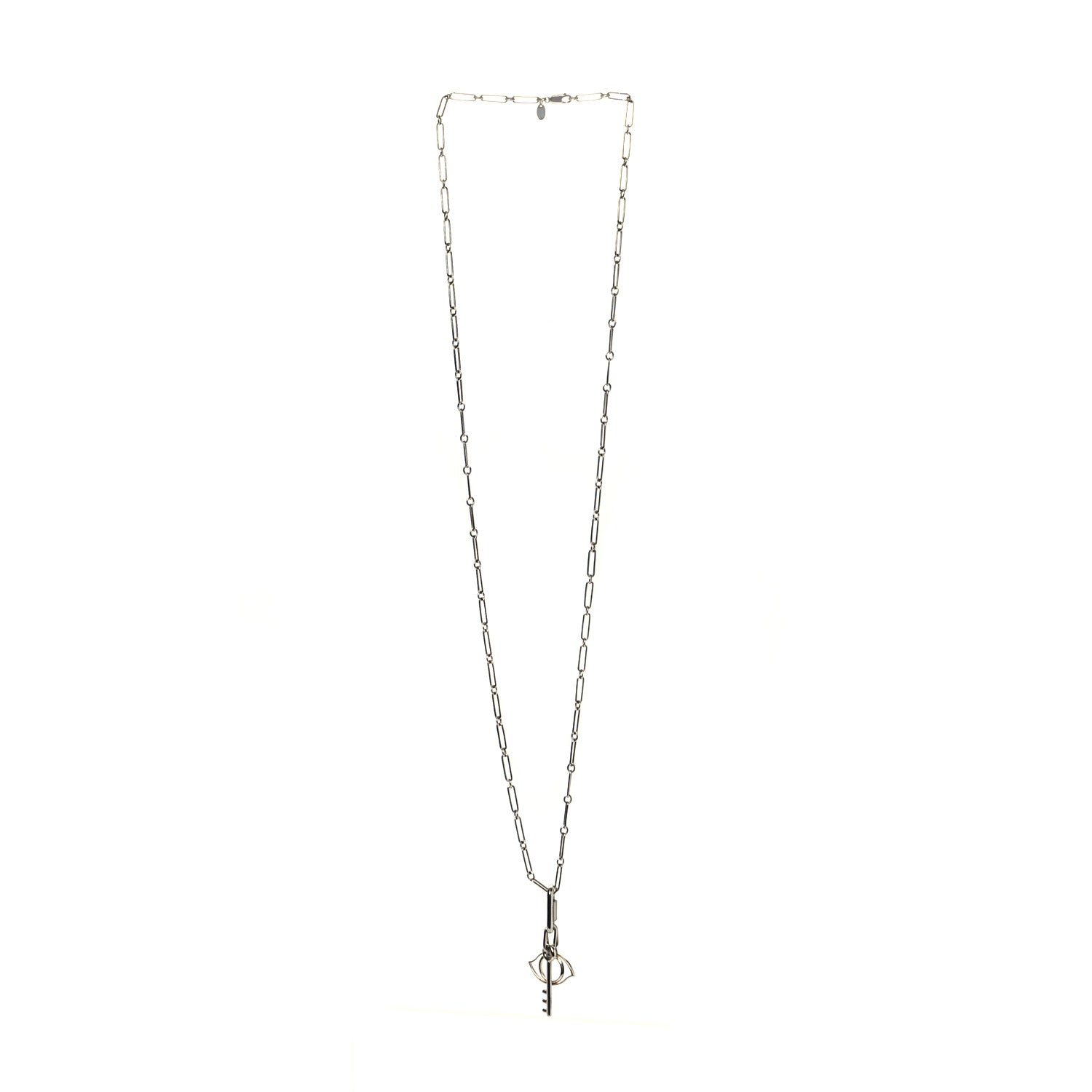 Hermes Palladium Permabrass Curiosite Charm Pendant Necklace 3 of 6