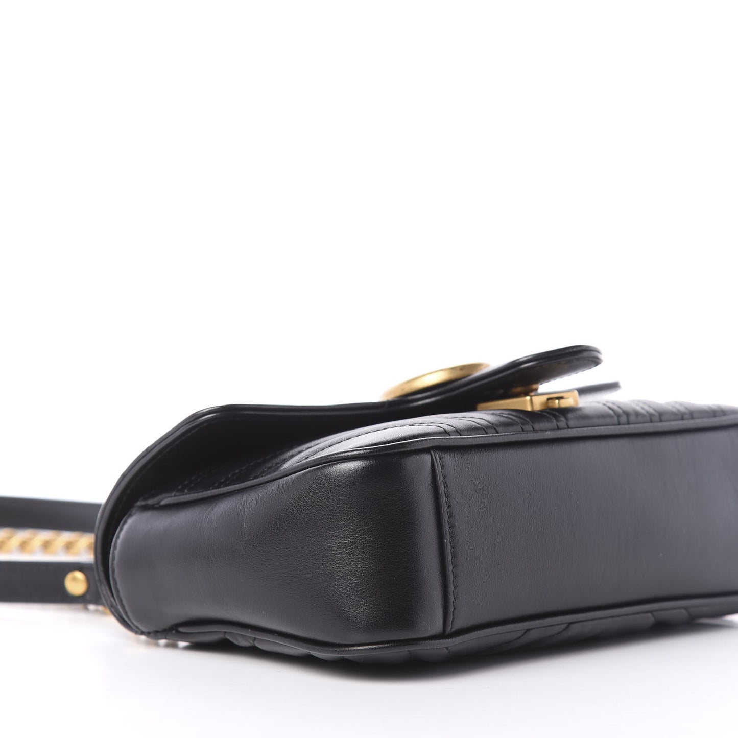 Calfskin Matelasse Mini GG Marmont Shoulder Bag Black