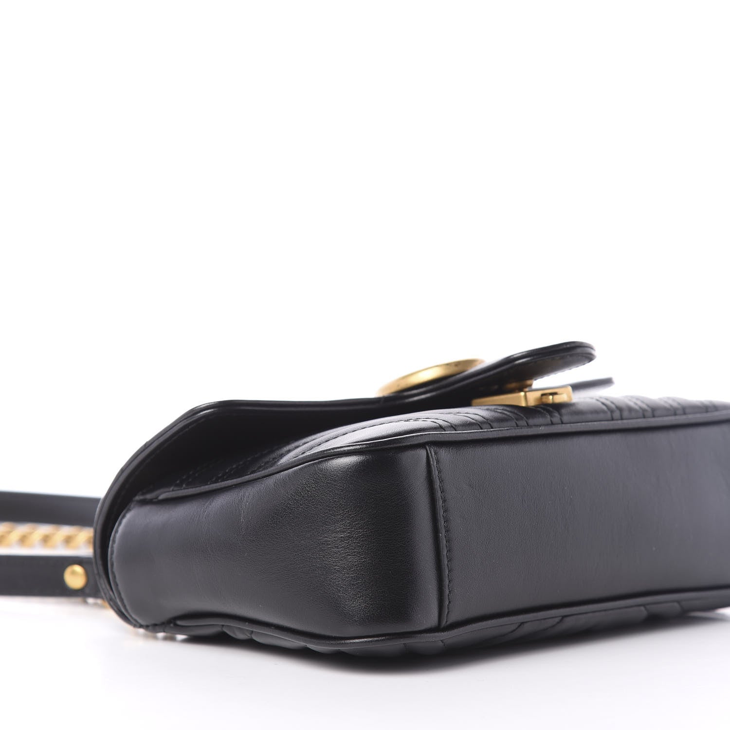 Gucci Calfskin Matelasse Mini GG Marmont Shoulder Bag Black 10 of 12