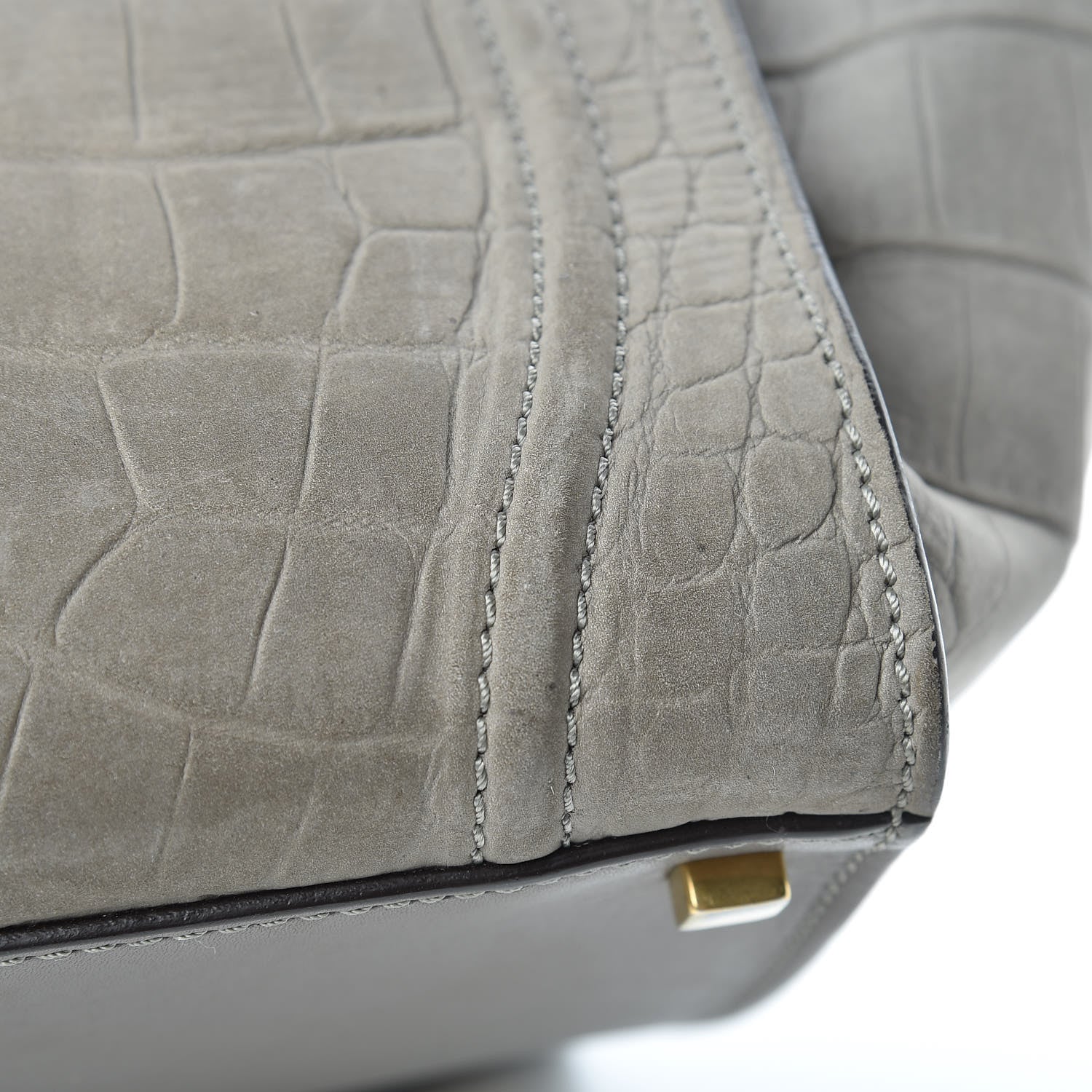 Celine Crocodile Embossed Nubuck Medium Phantom Luggage Grey 19 of 24