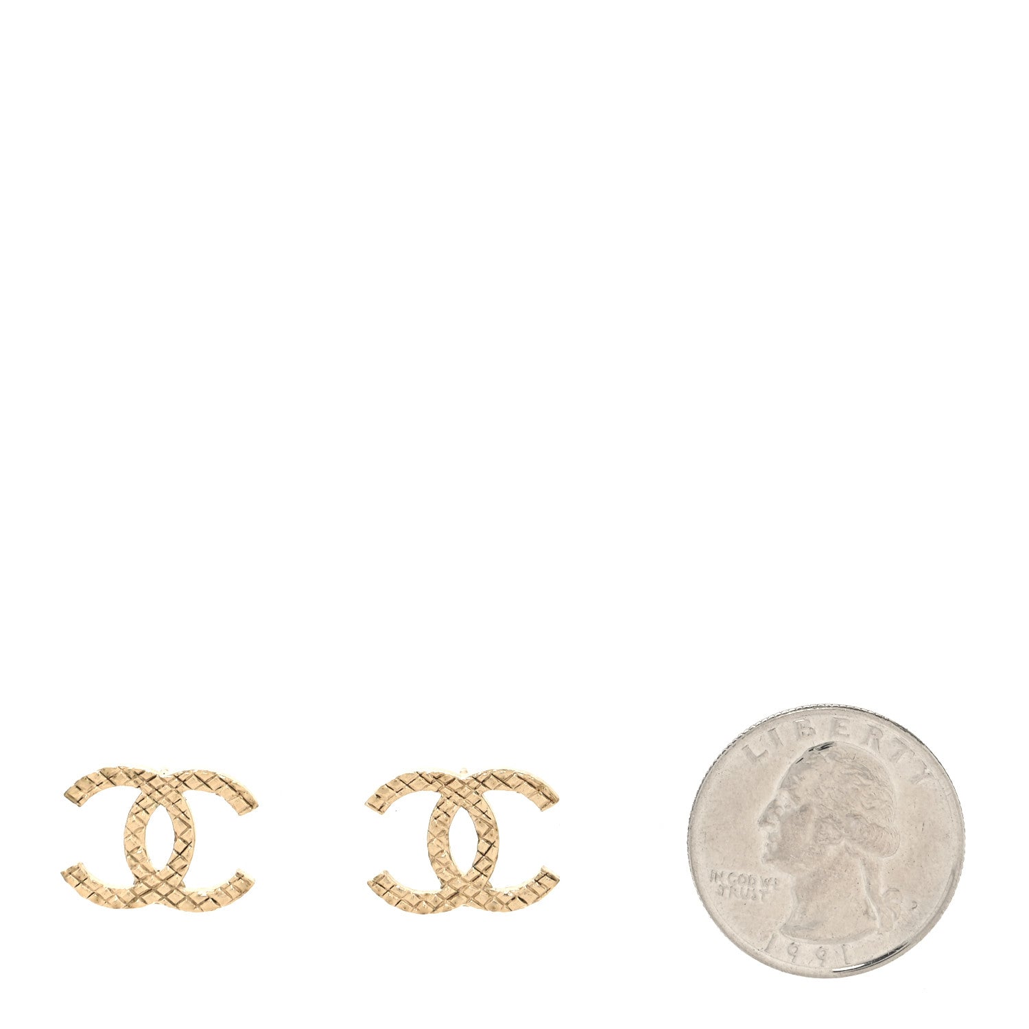 Chanel Quilted CC Earrings Gold 2 of 4