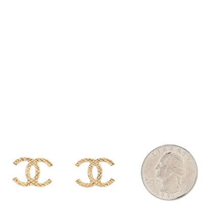 Chanel Quilted CC Earrings Gold 2 of 4