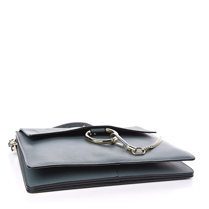 Chloe Suede Calfskin Medium Faye Shoulder Bag Cloudy Blue 4 of 11