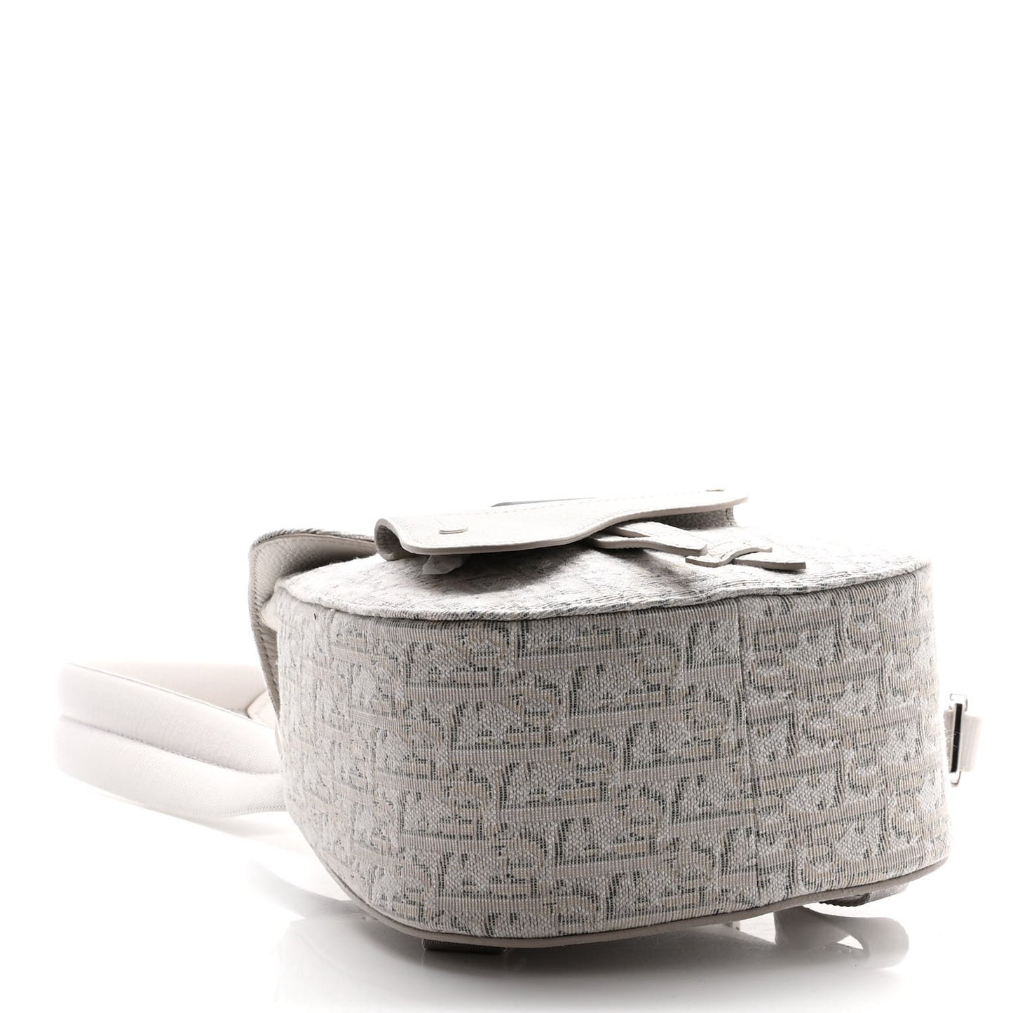 HOMME Oblique Jacquard Calfskin Mini Saddle Backpack Beige