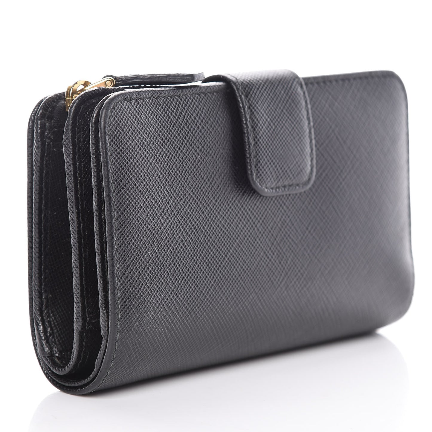 Saffiano Compact Triangle Wallet Black