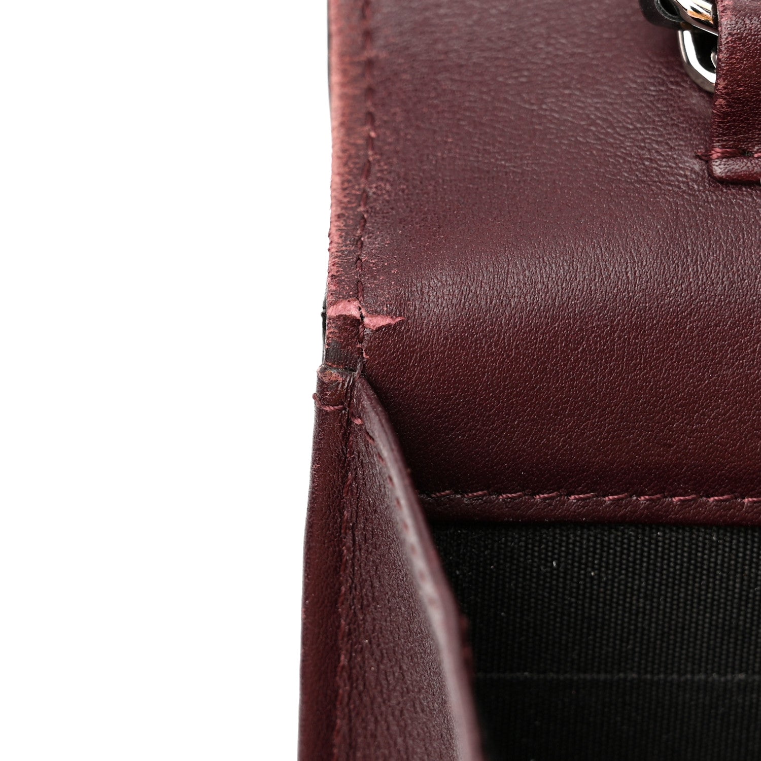 Chanel Patent Coco Cabas Wallet On Chain WOC Burgundy 16 of 24