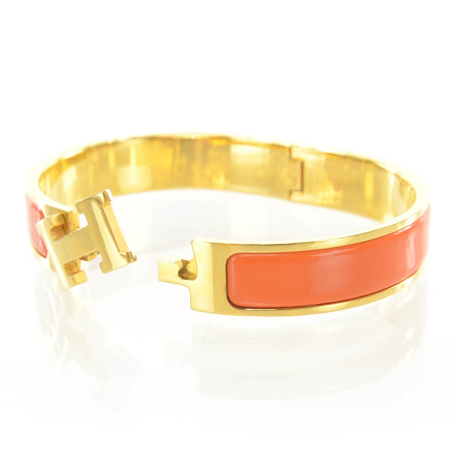 Enamel Narrow Clic Clac H Bracelet Orange