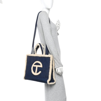 Telfar X UGG Denim Shearling Medium Shopping Bag Raw Denim 2 of 10