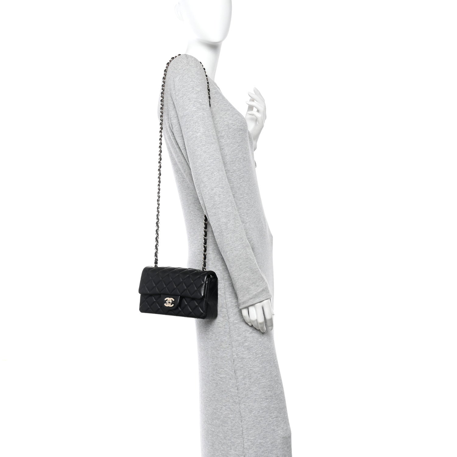 Chanel Lambskin Quilted Mini Rectangular Flap Black 2 of 10