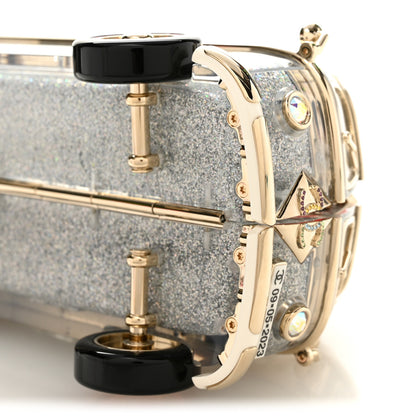 Chanel Plexiglass Crystal Glitter Los Angeles Mini Van Minaudiere Silver Gold Pink 10 of 12