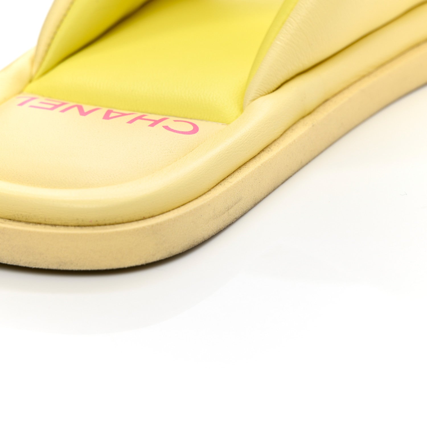 Chanel Lambskin CC Thong Sandals 40 Yellow 10 of 17