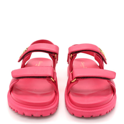 Christian Dior Lambskin Dioract Sandals 38.5 Raspberry 3 of 14
