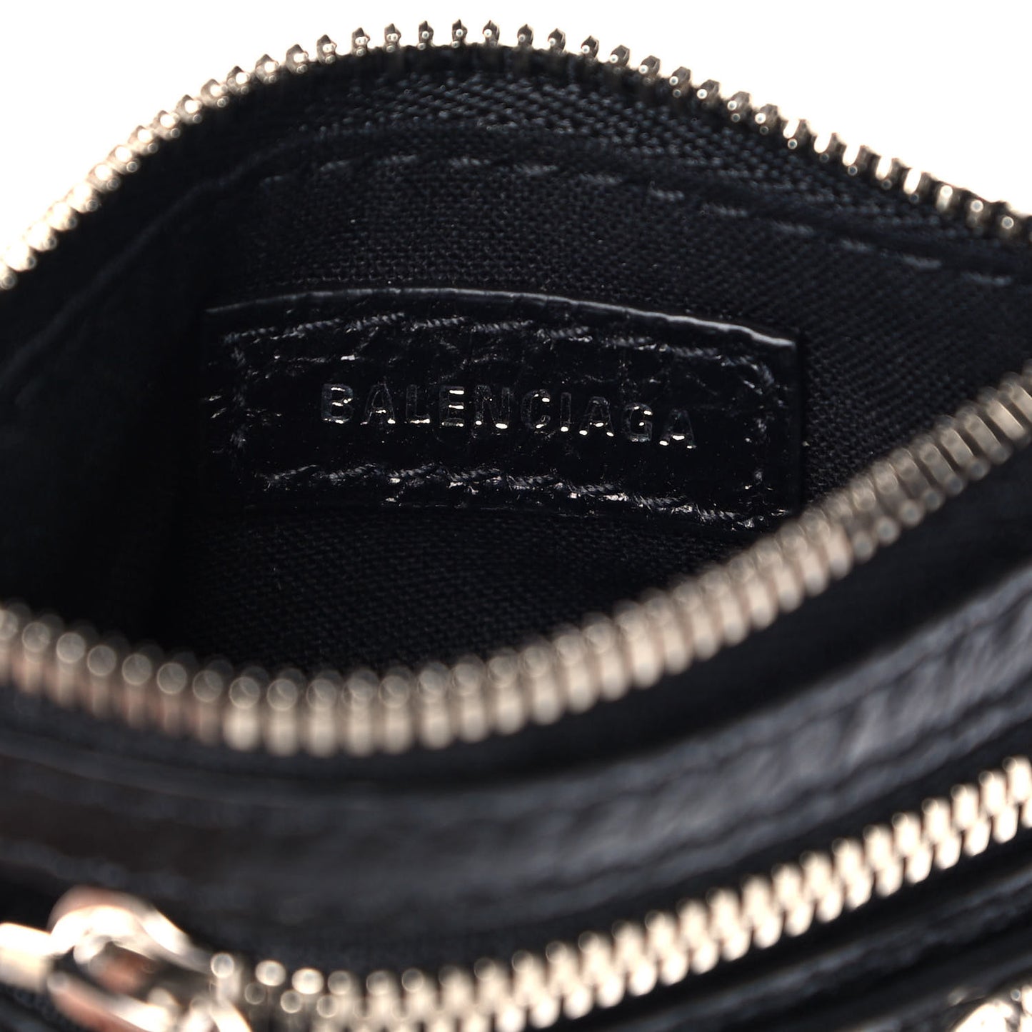 Agneau Giant 12 Silver Hardware Coin Purse Black