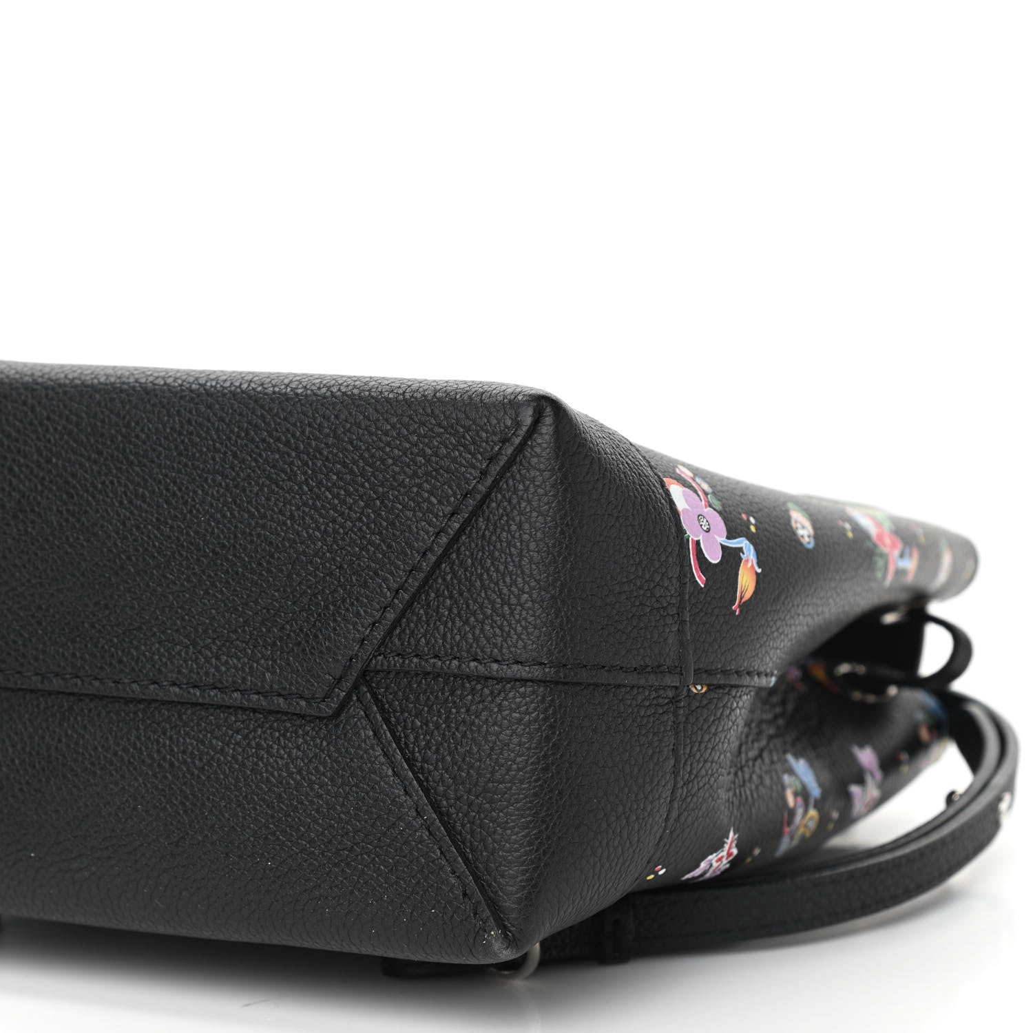Louis Vuitton Calfskin Flower Lockme Mini Backpack Black Multicolor 8 of 8