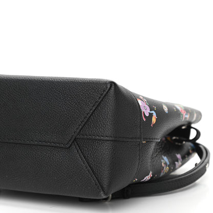 Louis Vuitton Calfskin Flower Lockme Mini Backpack Black Multicolor 8 of 8