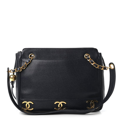 Chanel Caviar CC Shoulder Bag Navy Blue 1 of 10