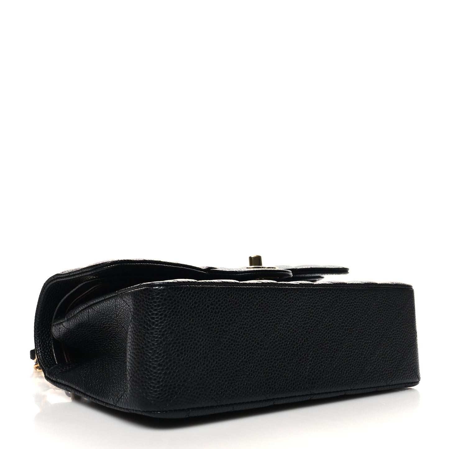 Caviar Quilted Small Double Flap Black
