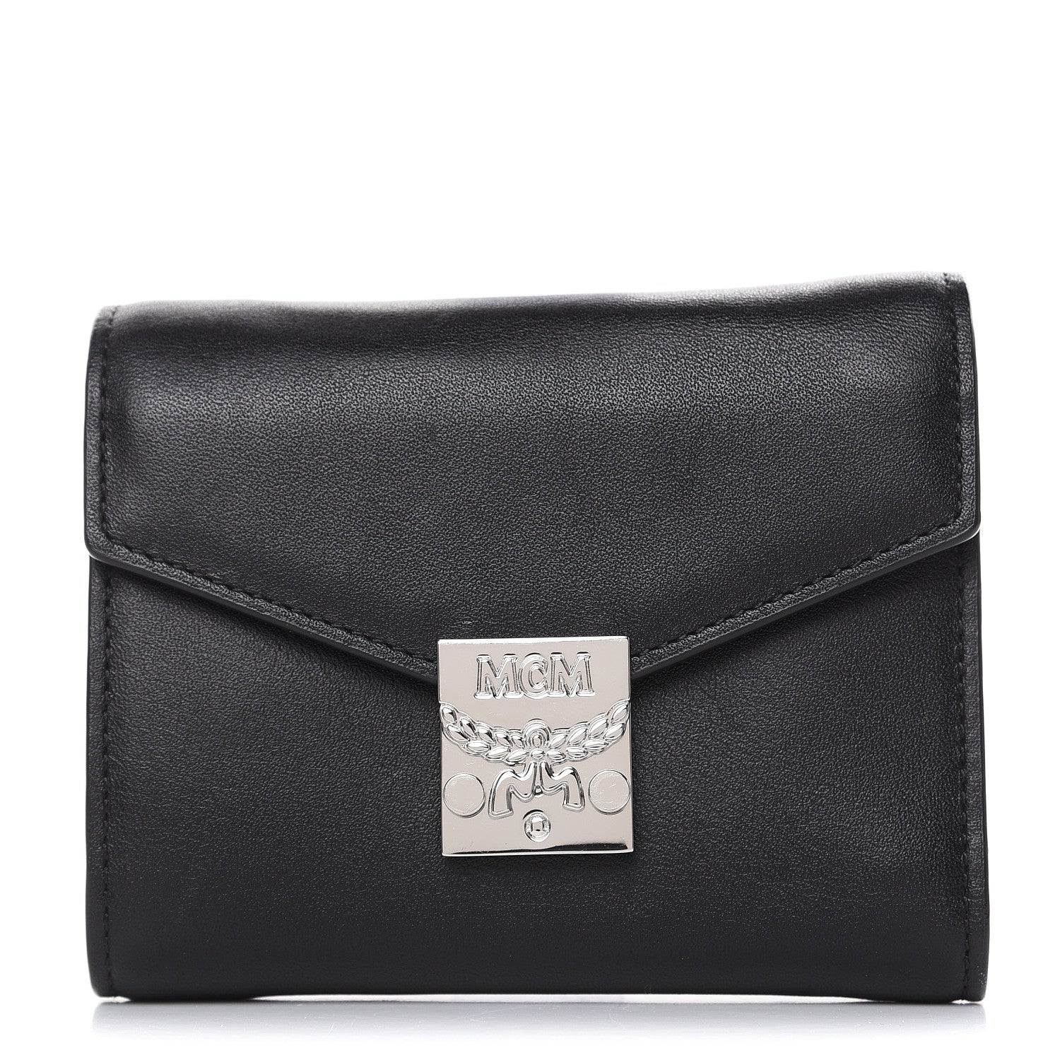 MCM Calfskin Compact Wallet Black 1 of 7