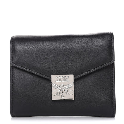 MCM Calfskin Compact Wallet Black 1 of 7
