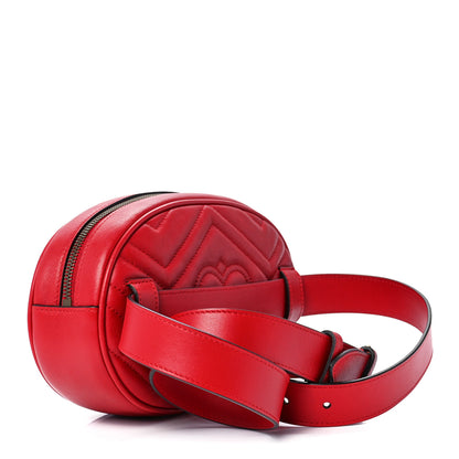 Gucci Calfskin Matelasse GG Marmont Belt Bag 105 42 Hibiscus Red 3 of 13