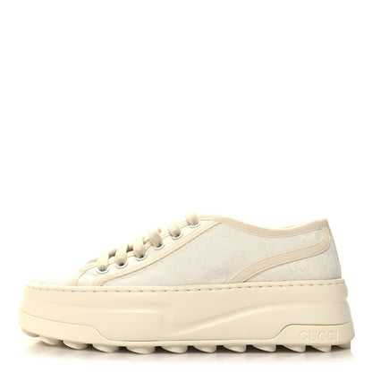 Gucci GG Monogram Womens 1977 Tennis Platform 52mm Sneakers 36 Great White Mystic White 1 of 7