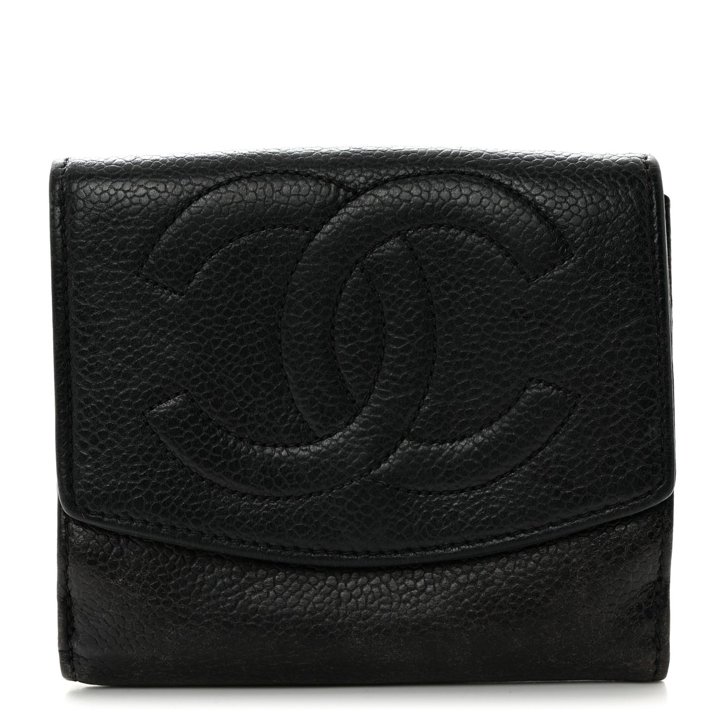 Caviar Timeless CC Compact French Wallet Black