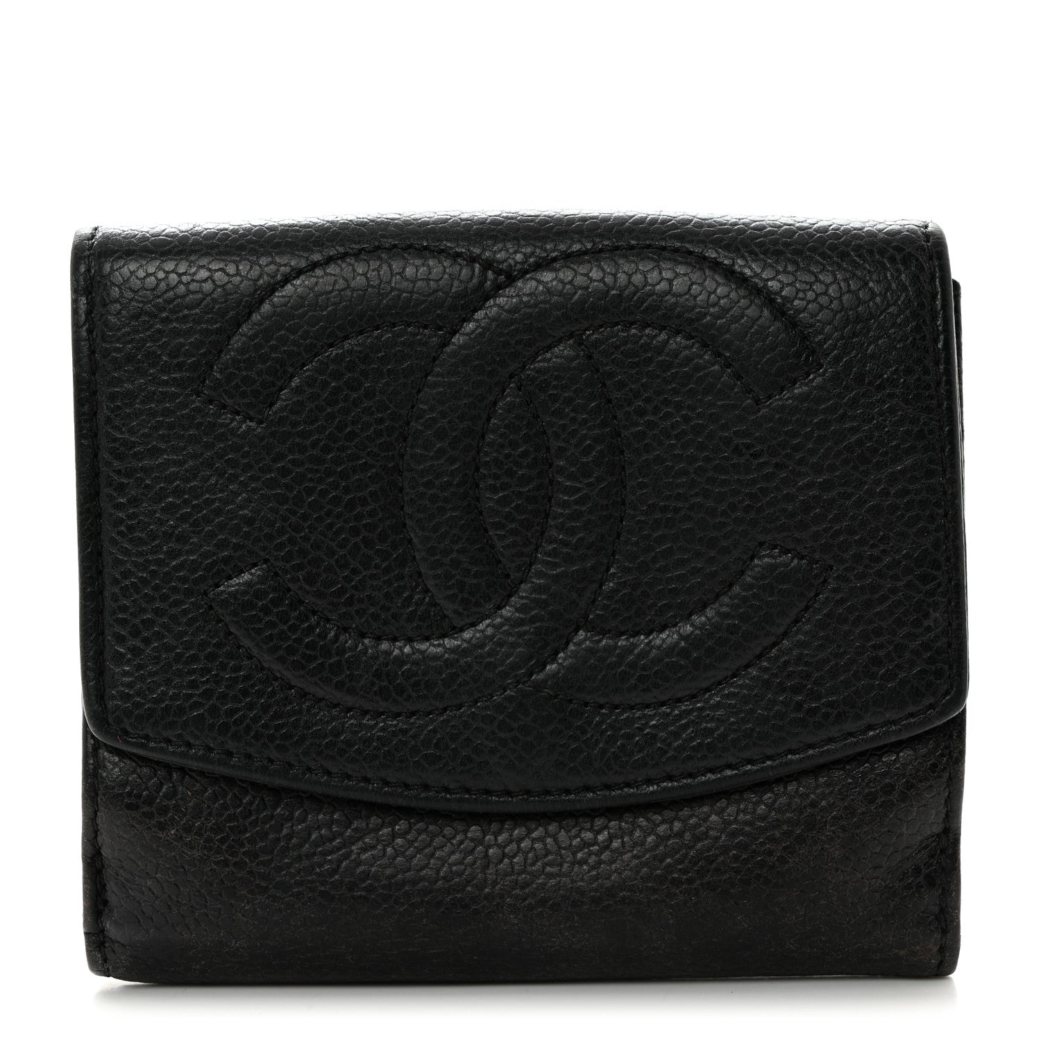 Chanel Caviar Timeless CC Compact French Wallet Black 1 of 10