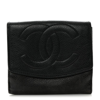 Chanel Caviar Timeless CC Compact French Wallet Black 1 of 10