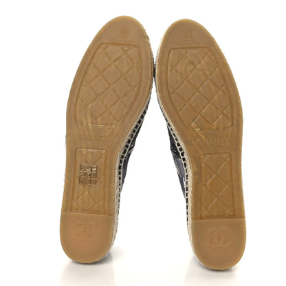 Chanel Mesh Grosgrain CC Espadrilles 41 Black White 5 of 6