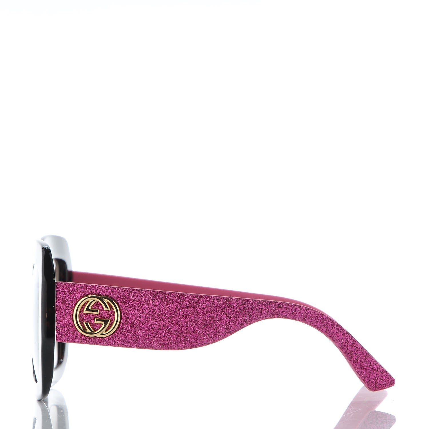 Gucci Square Frame GG0102S Sunglasses Glitter Pink Multi 3 of 9