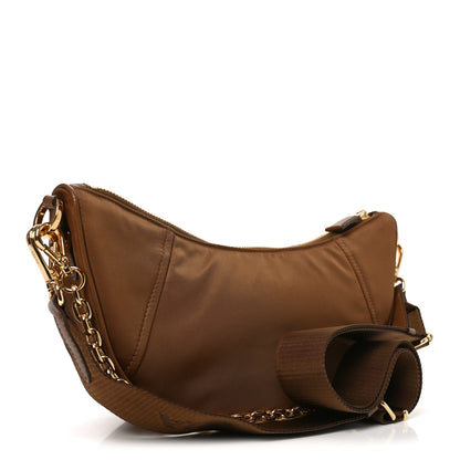 Prada Re-Nylon Saffiano Demi-lune Shoulder Bag Brandy 3 of 9